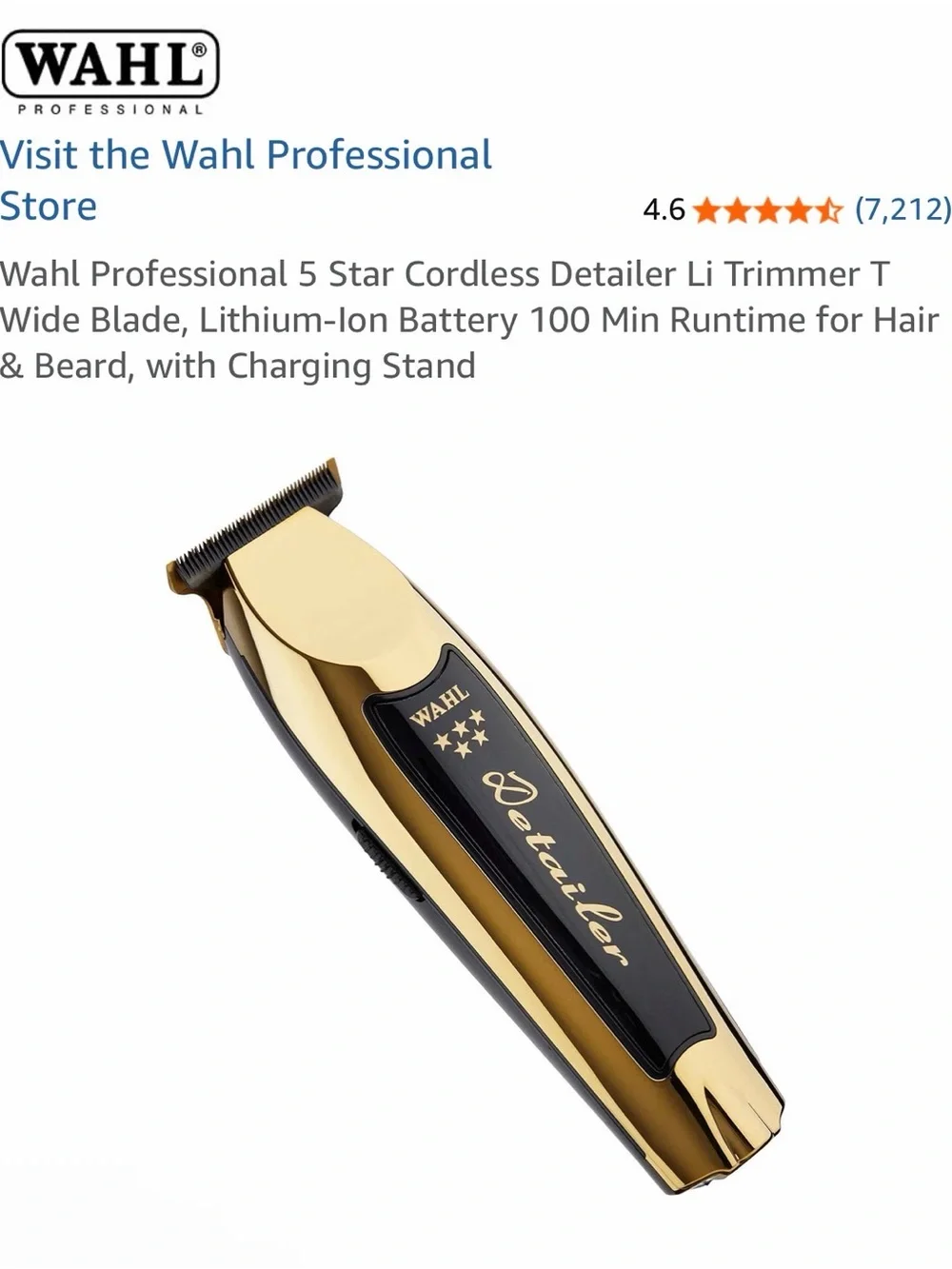 Wahl Gold and Black Cordless Detailer Trimmer